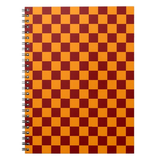 Rot + Orange Karo Prüfmuster Notizblock (Vorderseite)