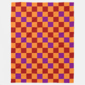 Rot Orange Lila Kariert Muster Design  Fleecedecke (Vorderseite)