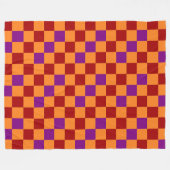 Rot Orange Lila Kariert Muster Design  Fleecedecke (Vorderseite (Horizontal))