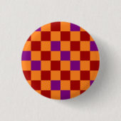 Rot Orange Lila Karomuster Design  Button (Vorderseite)