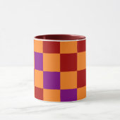 Rot Orange Lila Karomuster Design  Tasse (Zentrum)