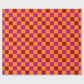 Rot Orange Pink Kariertes Muster Design Geschenkpapier (Flach)