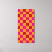 Rot Orange Pink Kariertes Musterdesign  Leinwanddruck (Vorderseite)