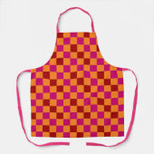 Rot Orange Pink Kariertes Musterdesign Schürze (Vorderseite)