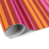 Rot Orange Pink Vertikale Streifen Design Geschenkpapier (Rolleneckpunkt)