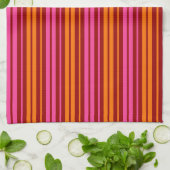 Rot Orange Pink Vertikale Streifen Design Geschirrtuch (Gefaltet)