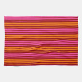 Rot Orange Pink Vertikale Streifen Design Geschirrtuch (Horizontal)