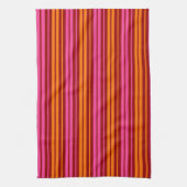 Rot Orange Pink Vertikale Streifen Design Geschirrtuch (Vertikal)