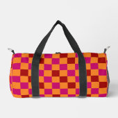 Rot Orange Rosa Karomuster Design Duffle Bag (Vorderseite)