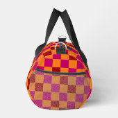 Rot Orange Rosa Karomuster Design Duffle Bag (Rechts)