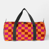 Rot Orange Rosa Karomuster Design Duffle Bag (Rückseite)