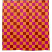 Rot Orange Rosa Karomuster Design  Duschvorhang (Vorderseite)
