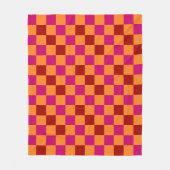 Rot Orange Rosa Karomuster Design  Fleecedecke (Vorderseite)