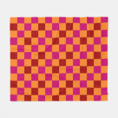 Rot Orange Rosa Karomuster Design  Fleecedecke (Vorderseite (Horizontal))