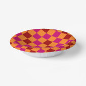 Rot Orange Rosa Karomuster Design  Pappteller (Gewinkelt)