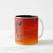 Rot-Orange-Tasse von Lovin' Gal Zweifarbige Tasse (VorderseiteRechts)