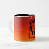 Rot-Orange-Tasse von Lovin' Gal Zweifarbige Tasse (Vorderseite Links)