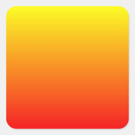 Rot, orange und gelb quadratischer aufkleber (Vorderseite)
