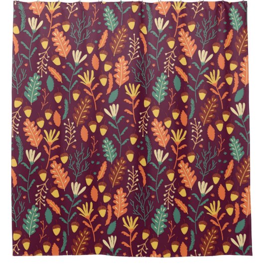 Rot-Orange-Vintages Motiv Duschvorhang (Vorderseite)