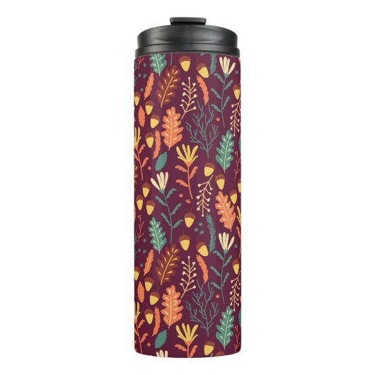 Rot-Orange-Vintages Motiv Thermosbecher (Vorderseite)