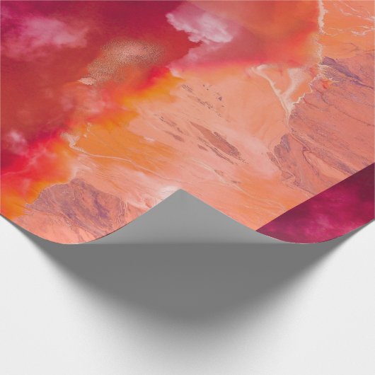 Rot-Orange-Waves-Tapete Geschenkpapier (Ecke)