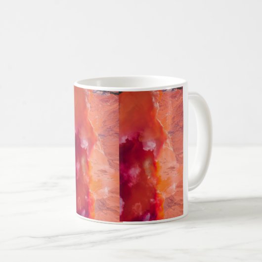 Rot-Orange-Waves-Tapete Kaffeetasse (VorderseiteRechts)
