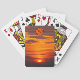 Rot-orangefarbene, anfänglich Sunset Playing Cards Spielkarten