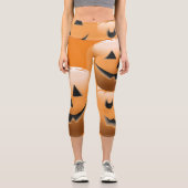 Rot-Orangenkürbis Capri Leggings (Vorderseite)