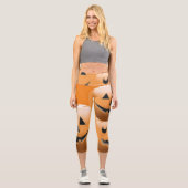 Rot-Orangenkürbis Capri Leggings (Vorderseite)
