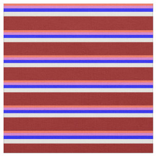 Rot, Orchid, Blau, Minzcreme und dunkle rote Strei Stoff