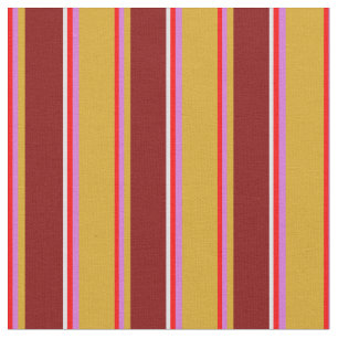 Rot, Orchid, Goldenrod, Maroon & Lavender Lines Stoff
