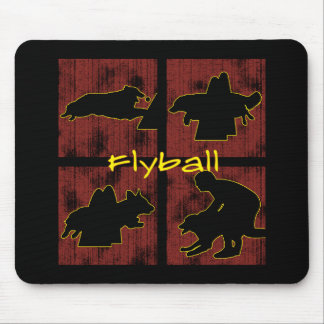 Rot packt Flyball ein Mousepad