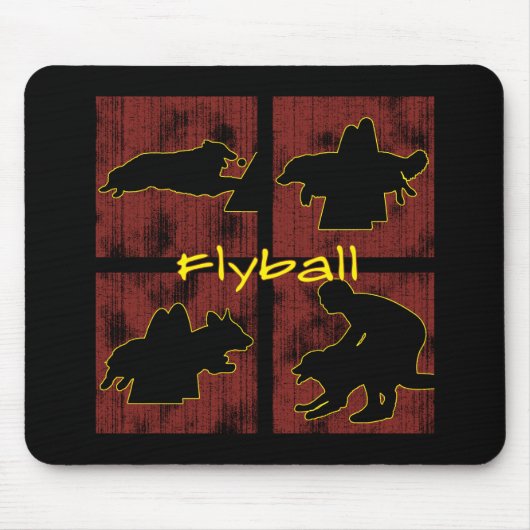 Rot packt Flyball ein Mousepad (Vorne)