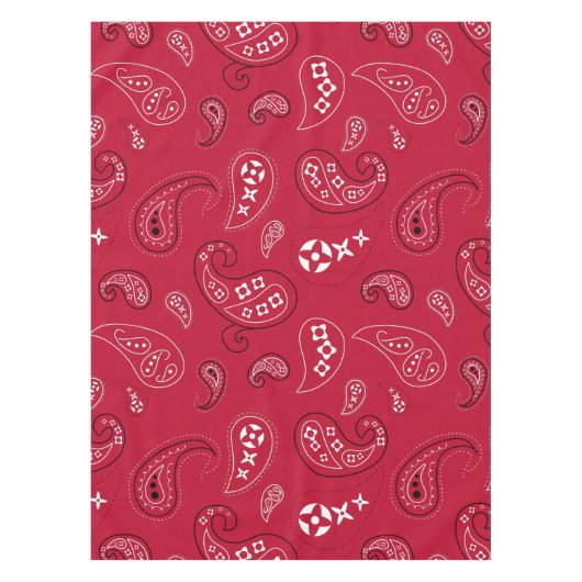 Rot-Paisley-Western Bandana Print Tischdecke (Vorderseite)
