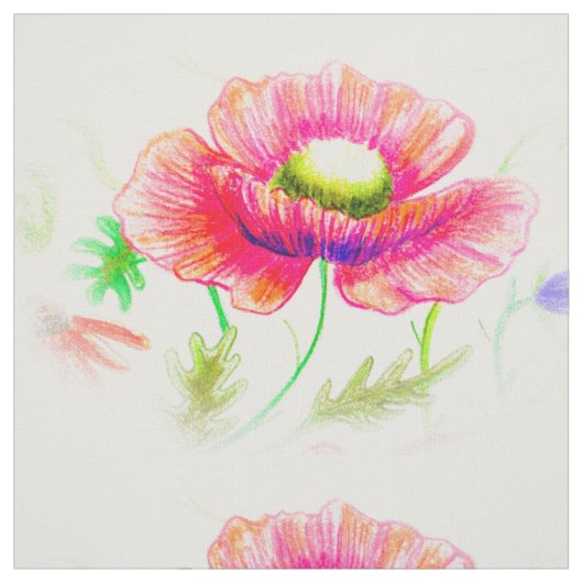 Rot, Passionsblume Stoff (Muster)