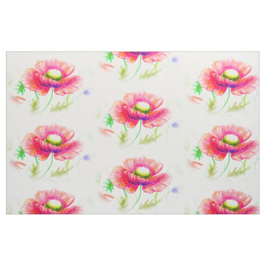 Rot, Passionsblume Stoff (Fat Quarter (45,7 x 55,9 cm))