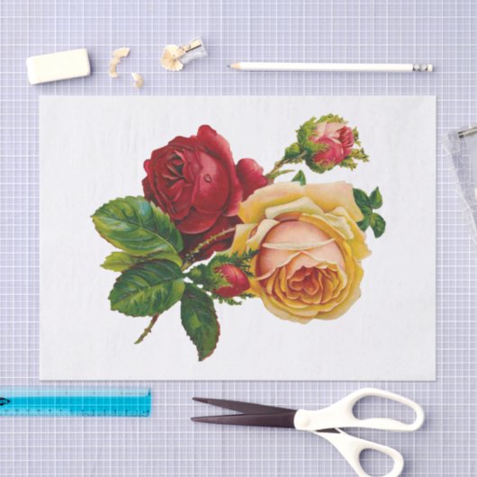 Rot, Pfirsich und Rosen Seidenpapier (Handwerk)