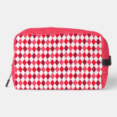 Rot & Pink Argyle-Diamantmuster Waschbeutel (Rückseite)