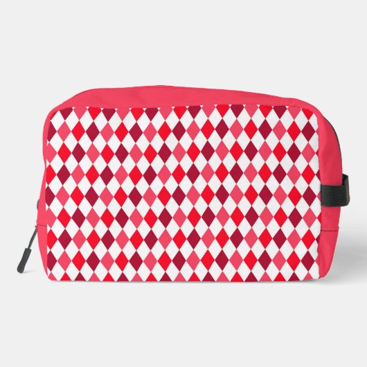 Rot & Pink Argyle-Diamantmuster Waschbeutel (Rückseite)