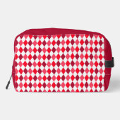 Rot & Pink Argyle-Diamantmuster Waschbeutel (Rückseite)