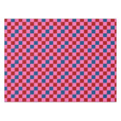 Rot Pink Blau Kariertes Musterdesign Tischdecke (Vorderseite (Horizontal))