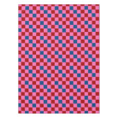 Rot Pink Blau Kariertes Musterdesign Tischdecke (Vorderseite)
