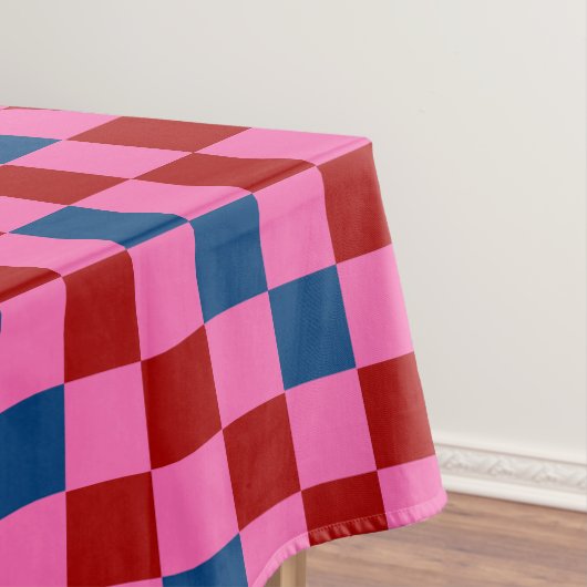 Rot Pink Blau Kariertes Musterdesign Tischdecke (Beispiel)