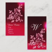 ROT-PINK-BLUME BOUQUET UND KARNATIONALMONOGRAMM VISITENKARTE (Vorne/Hinten)
