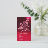 ROT-PINK-BLUME BOUQUET UND KARNATIONALMONOGRAMM VISITENKARTE (Stehend Vorderseite)