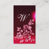 ROT-PINK-BLUME BOUQUET UND KARNATIONALMONOGRAMM VISITENKARTE (Rückseite)