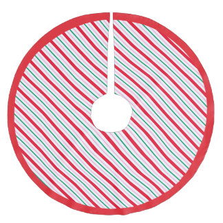 Rot, Pink, Grün gestreift Polyester Weihnachtsbaumdecke