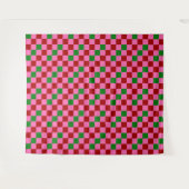 Rot Pink Grün Kariertes Musterdesign  Wandteppich (Vorderseite (Horizontal))