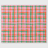 Rot Pink Grün Streifen Geschenkpapier (Flach)