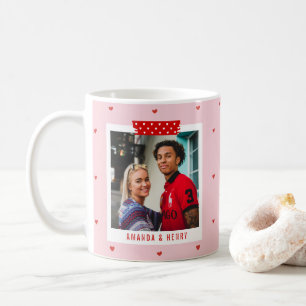 Rot Pink Herz 2 Foto Frohen Valentinstag Geschenk Kaffeetasse
